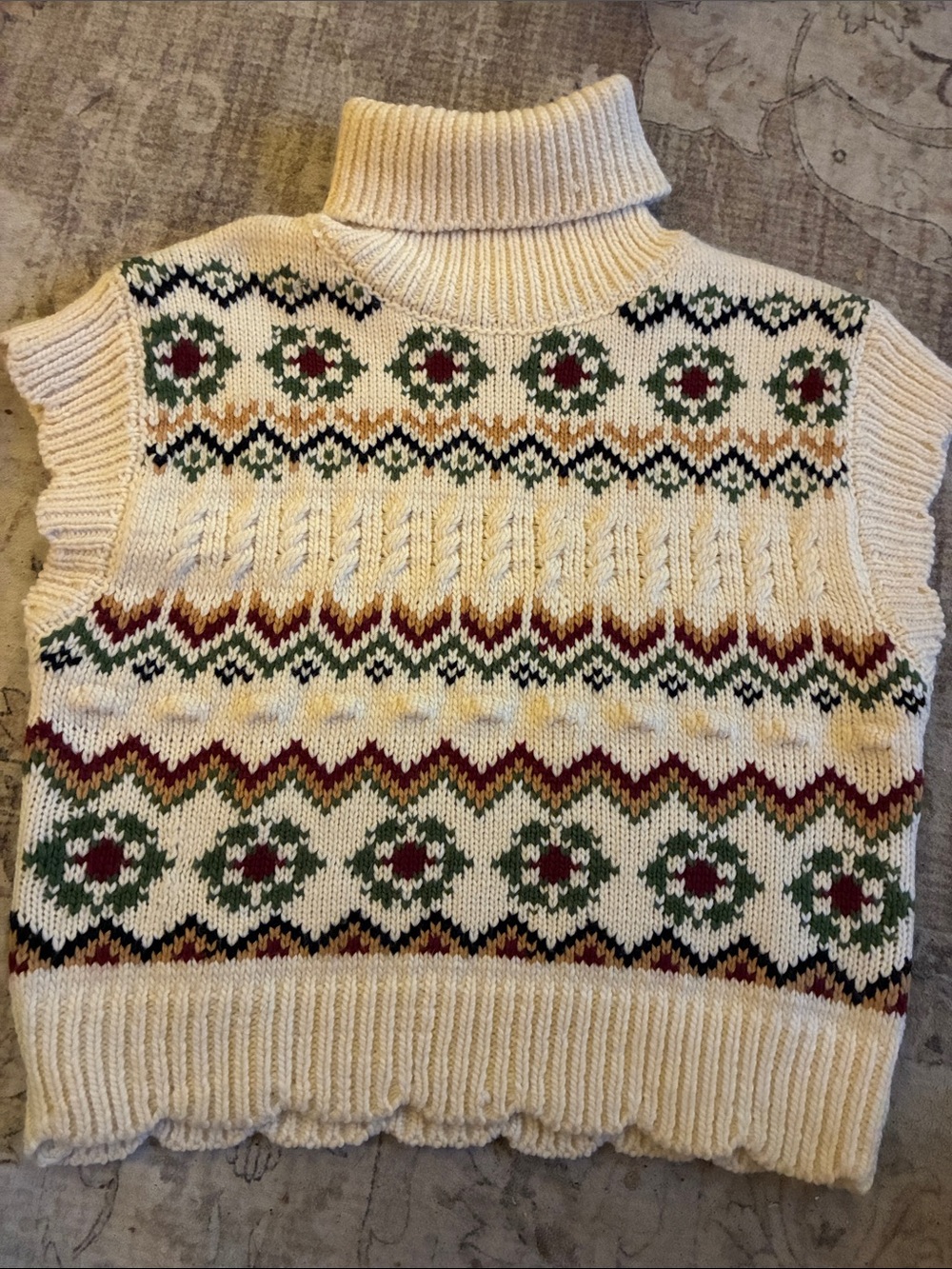 Anthropologie  Fair Isle Turtleneck Knit Vest M